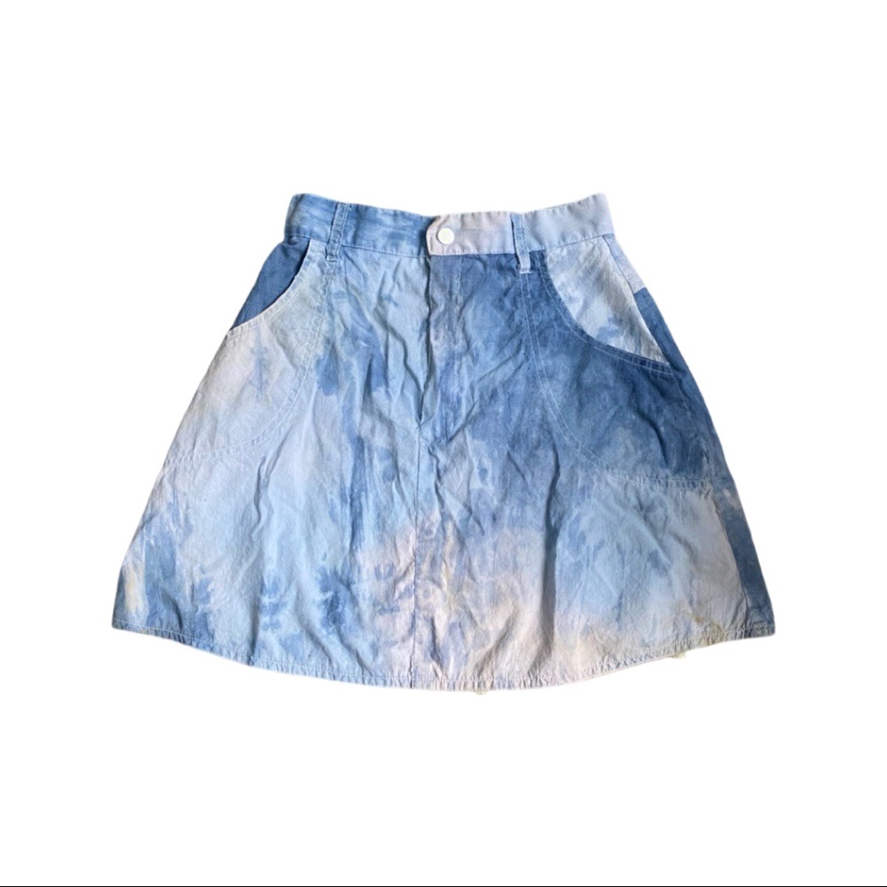 denim color tie dye skirt